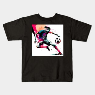 Soccer Player Graffiti Art Splash Paint Kids T-Shirt